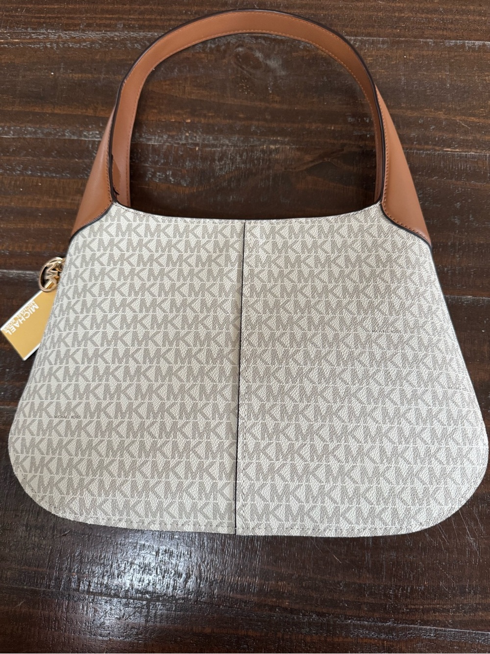 Michael Kors Tan & Vanilla Signature Logo ‘Alice’ Shoulder Bag